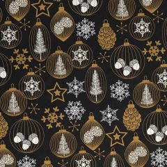 Presentpapper Ornaments Black/Gold