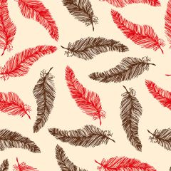 Presentpapper Feathers beige