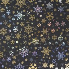 Presentpapper Black golden stars