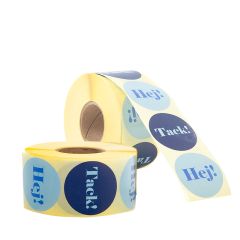 Etikett Miami blue "hej/tack"