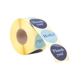 Etikett Miami blue "hello/thank you"